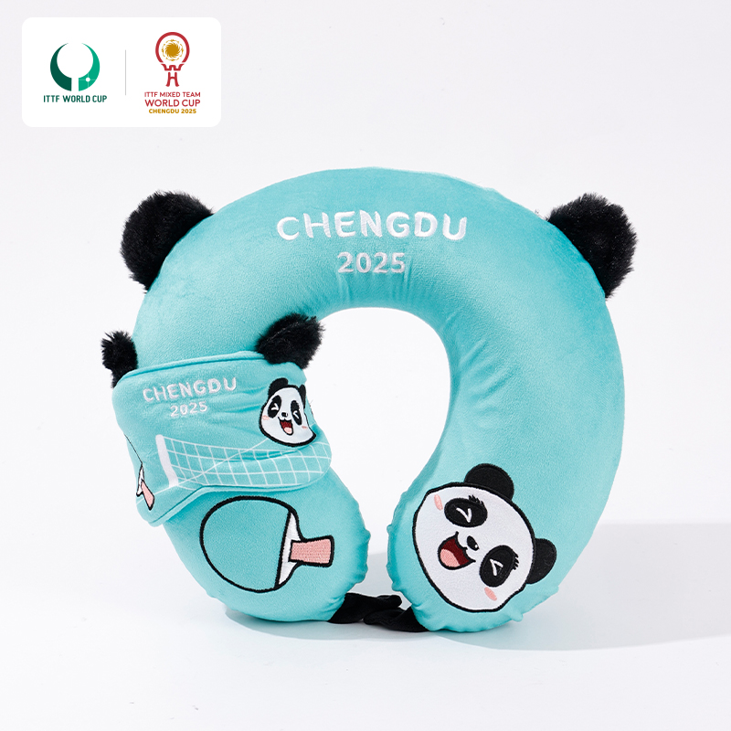 2025年成都混合团体世界杯乒乓赛事纪念熊猫U型枕旅行护颈枕眼置
