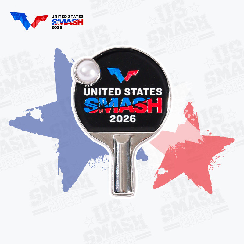2026美国大满贯官方赛事纪念乒乓球拍徽章胸针装饰品