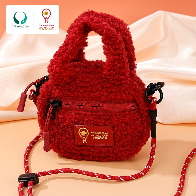 2025年成都混合团体世界杯羊羔绒包手提斜挎单肩百搭毛绒小包