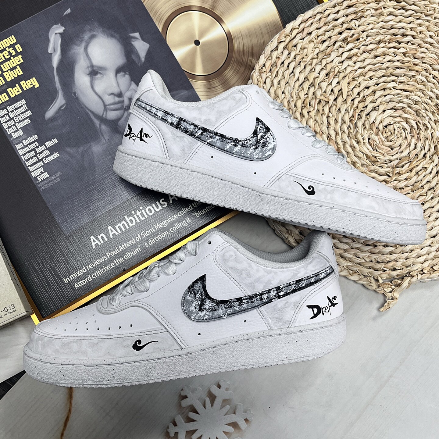 【定制球鞋】Nike Court Vision 浮生若梦增高休闲防滑低帮板鞋
