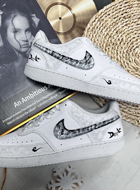 【定制球鞋】Nike Court Vision 浮生若梦增高休闲防滑低帮板鞋