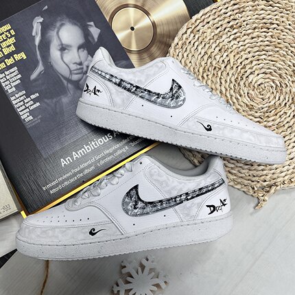 【定制球鞋】Nike Court Vision 浮生若梦增高休闲防滑低帮板鞋