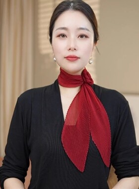 2026春夏新款渐变压皱丝巾百搭洋气护颈薄款围巾旅游拍照长巾外搭