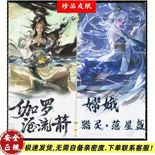 王者荣耀皮肤伽罗沧流剑嫦娥落星盏珍品传说李信问心剑无双