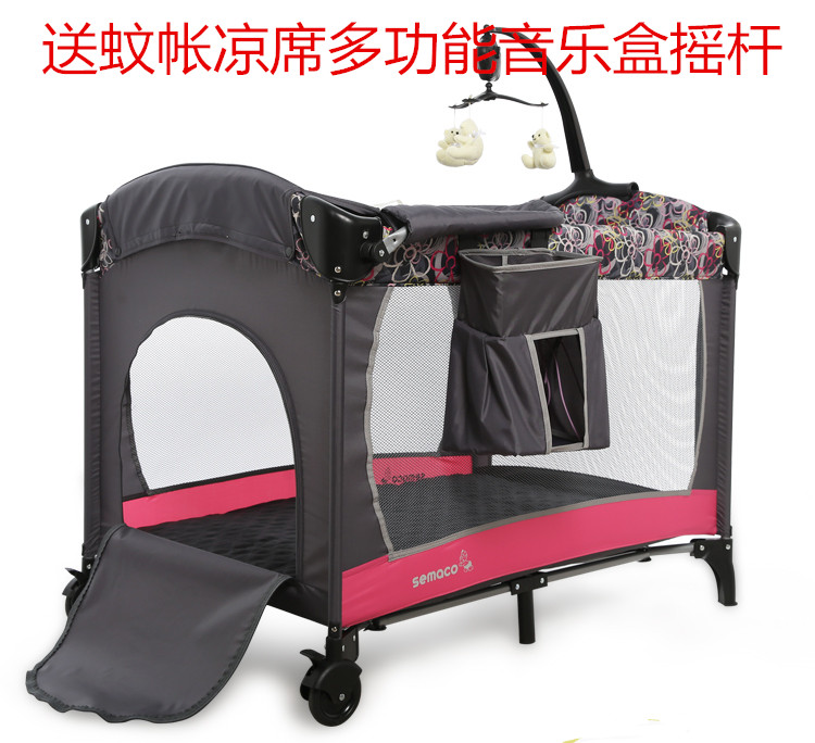 美國semaco嬰兒床游戲床可折疊BB床網(wǎng)床多功能寶寶床非實木清倉