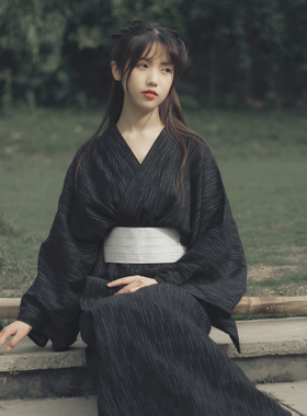 日本山本风格传统型和服浴袍长袍男女情侣款服装日式万浴衣万圣节