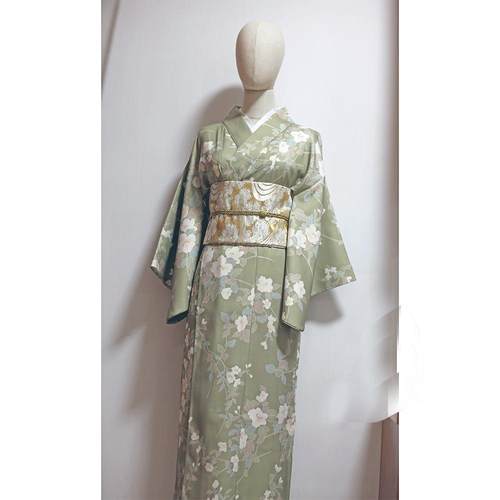 改良和服浴衣赏樱花青木元