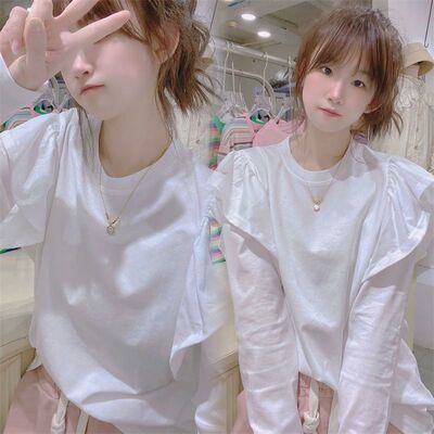 韩版薄纯棉女韩版长袖飞飞袖