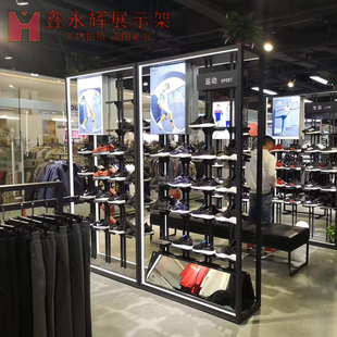 子貨架運動鞋 鞋 店鞋 架鞋 展架 中島架發(fā)光展示架鐵藝落地放中間童鞋