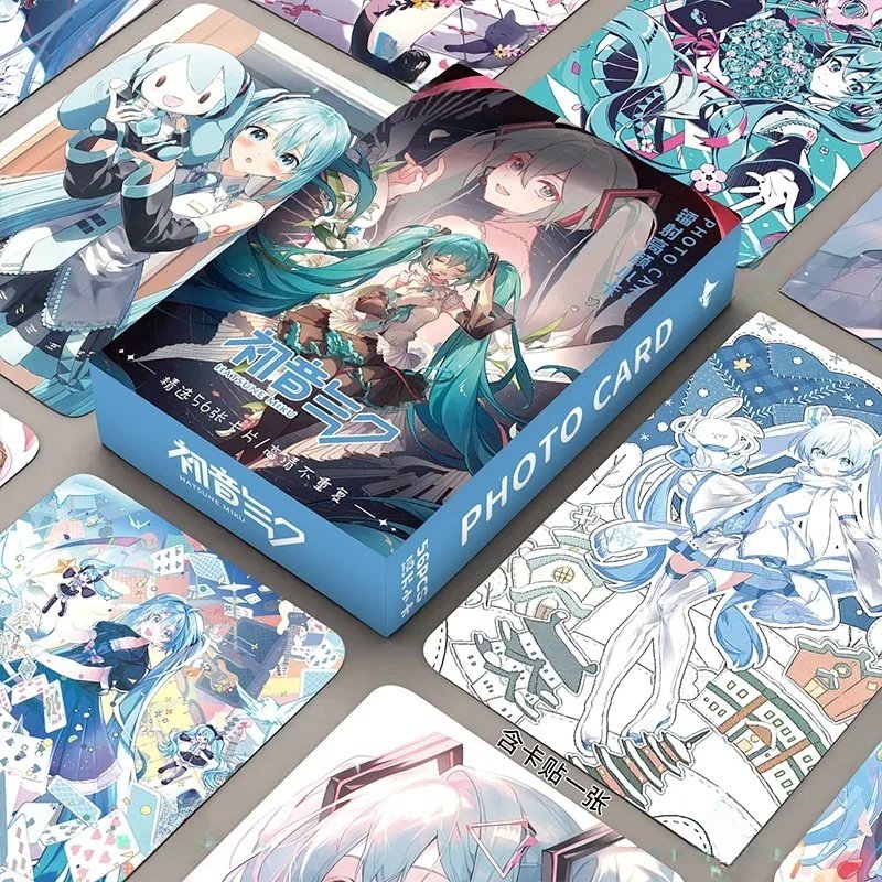 初音未来镭射小卡56张二次元卡通闪卡周边镭射卡贴小卡片LOMO卡