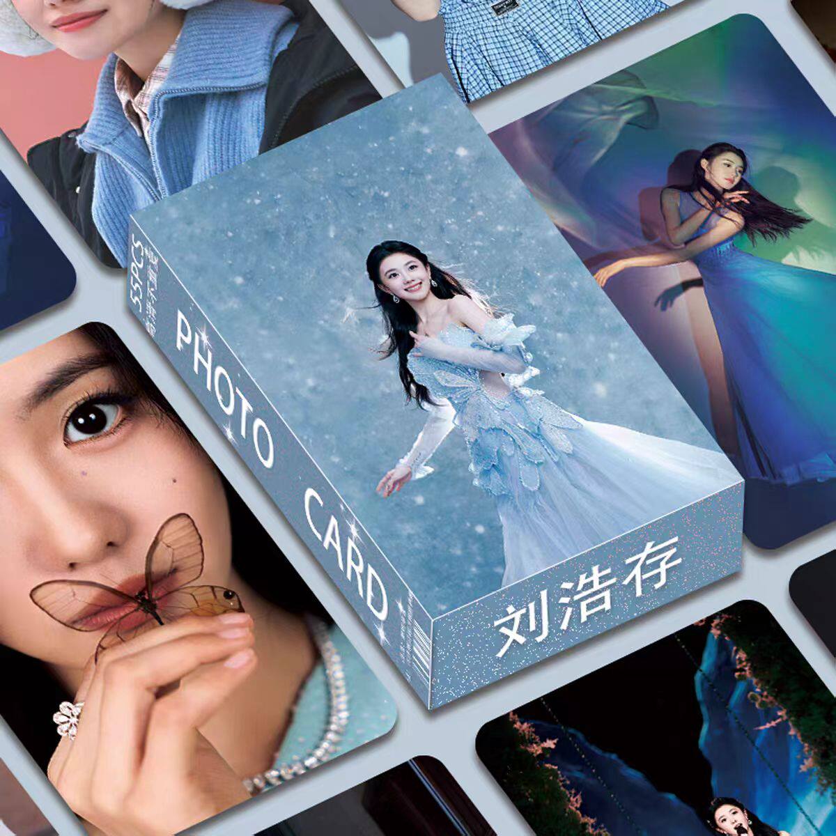 刘浩存专辑小卡55张双面圆角自制拍立得明星周边三寸应援卡LOMO