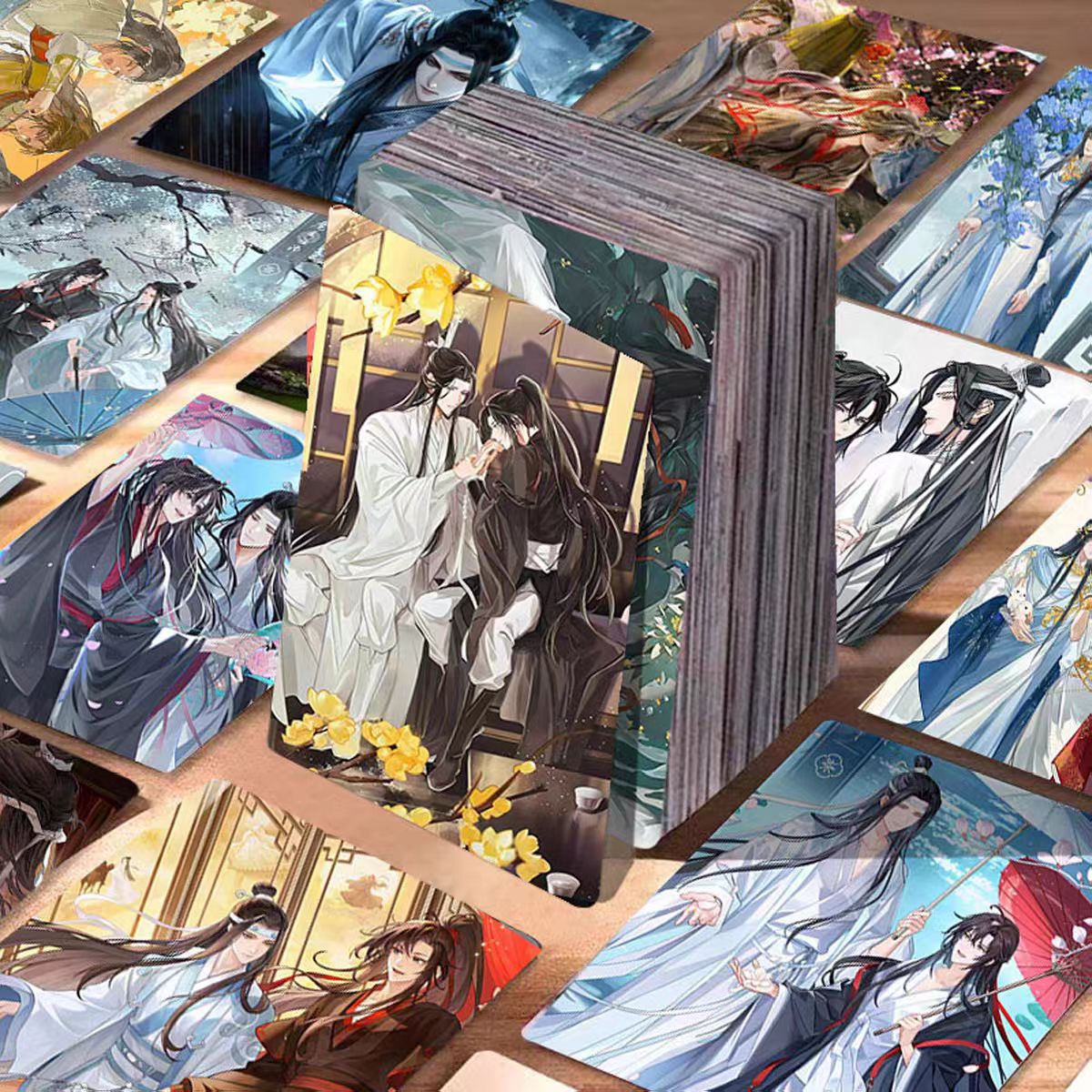 魔道祖师高颜小卡55张魏无羡蓝