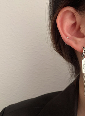 E66轻奢高级感个性不对称紫色爱心耳环女网红气质时髦复古耳坠潮