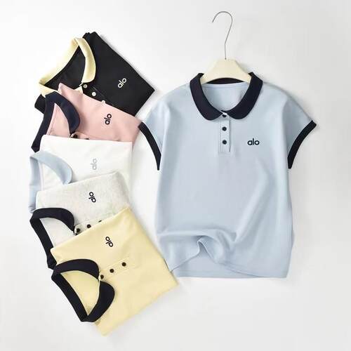 苏苏优选！撞色95棉翻领刺绣短袖T恤polo衫女t恤高级感轻熟风