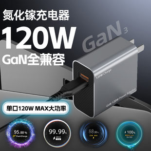 极小充120W氮化镓充电器超级快充适用iPhone16华为Mate70荣耀VIVOIQOO三星OPPO一加小米15红米K80超级闪充