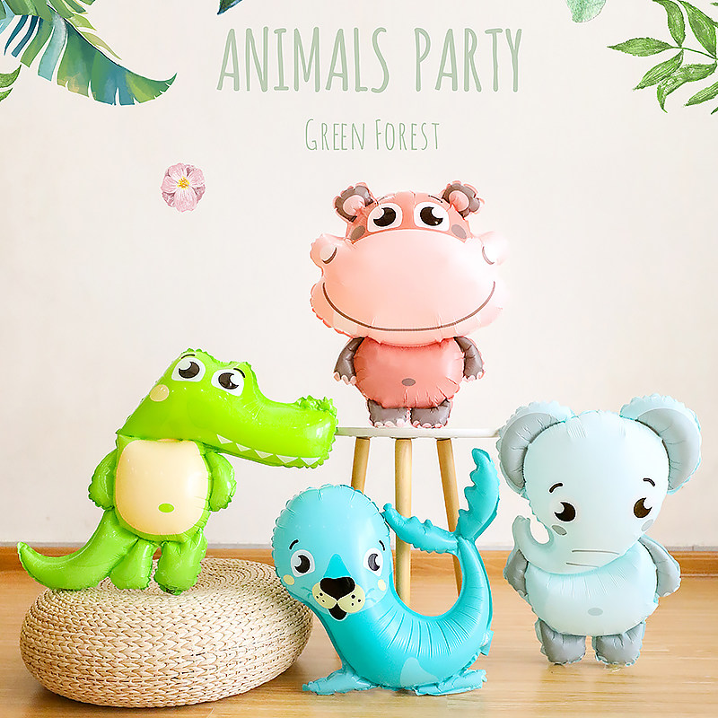 生日装饰卡通动物场景布置宝宝宴儿童派对周岁气球森系男孩女孩