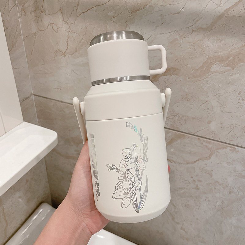 大容量保温杯女士高颜值茶水分离泡茶杯子2026新款316不锈钢水壶