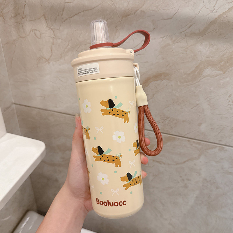 学生可爱新款不锈钢保温杯女便携手提吸管杯高颜值咖啡杯上学水杯,餐饮具,保冷/保温杯,淘宝优惠券,粉丝福利购,淘宝优惠卷