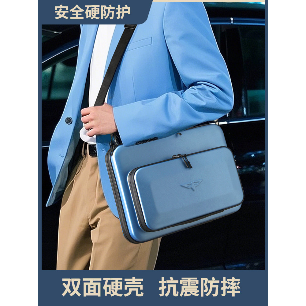 PEYCH硬壳笔记本电脑包双拉链手提包商务大容量防震防摔键盘收纳包防水18寸16寸14寸适用拯救者R9000枪神