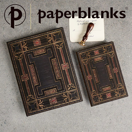正品paperblanks笔记本菊类植物黑玛瑙复古奢华精美高档记事本子