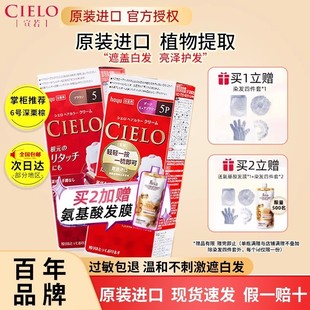 进口宣若染发膏cielo自己在家染发剂植物纯美源hoyu染发 日本原装