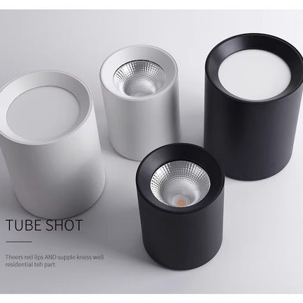 明装射灯led防眩免开孔吸顶cob店铺商用家用走廊过道吊顶圆形筒灯