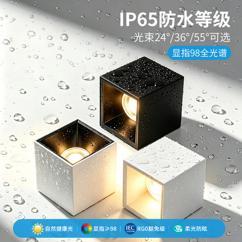 LED户外防水方形明装筒灯