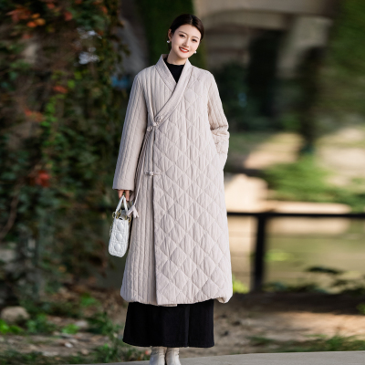 冬款国风盘扣棉衣汉服长款棉外套