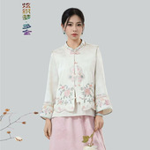 炫织梦2026花开富贵刺绣牡丹新中式 复古对襟盘扣马甲国风女款 坎肩