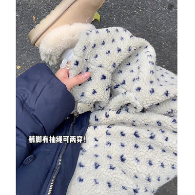 波点针织糯米裤2025新款女高腰显