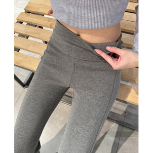 美式显瘦运动卫裤女秋冬加绒2025新款休闲羊羔绒喇叭裤低腰微喇裤