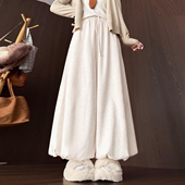 女春秋季 2026新款 高腰宽松休闲灯笼裤 杏色糯米花苞裙裤 子阔腿裤 裙