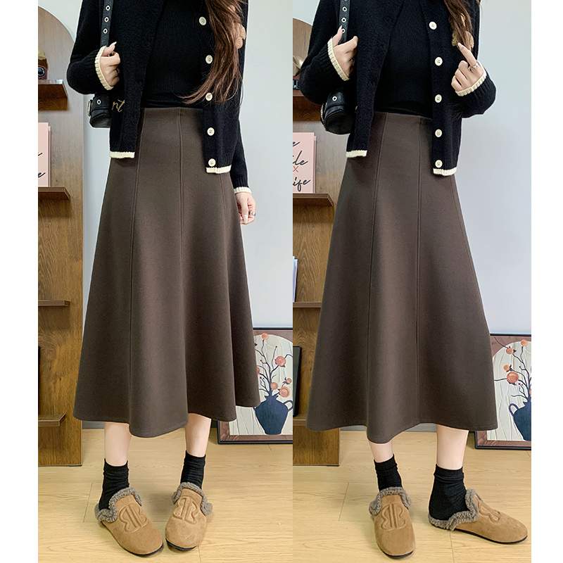 高腰包臀长裙修身显瘦针织半身裙