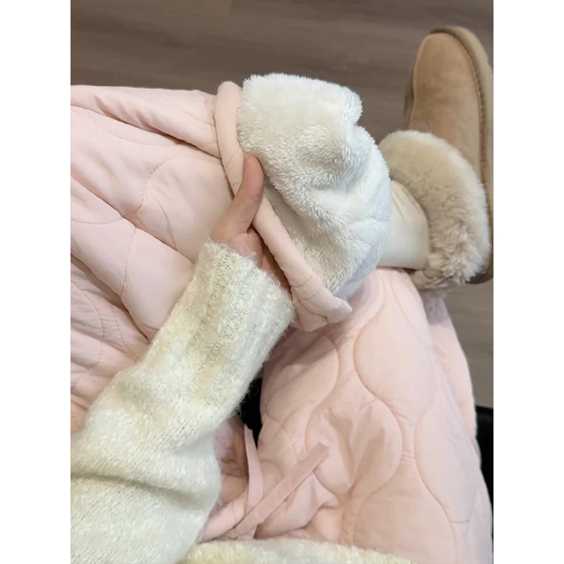 粉色加绒棉裤女秋冬2025新款加绒
