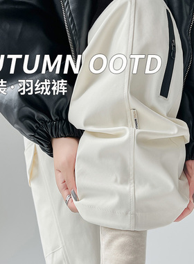 工装羽绒裤女2025冬季款外穿东北零下40防风防水滑雪旅游雪地棉裤