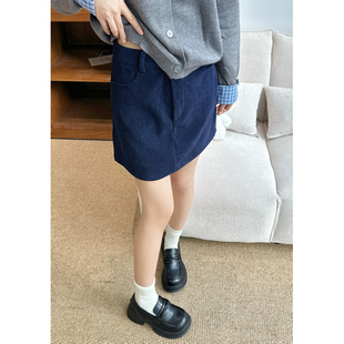 小个子a字半身裙短裙子 高腰显瘦修身 灯芯绒包臀裙女秋季 2025新款