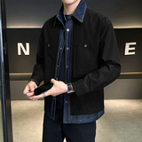 牛仔拼接假两件翻领夹克男潮牌设计感百搭外套JK2290-P110,男装夹克,电商D236(原A051), 牛仔拼接假两件翻领夹克男潮牌设计感百搭外套JK2290-P110,男装夹克,电商D236(原A051),