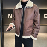皮毛一体外套男装羊羔绒夹克冬季棉服男皮衣8809-P200，男装夹克，电商D236（原A051）