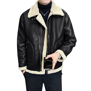 皮毛一体外套男冬季加绒加厚棉服男士皮夹克9233-P210图片