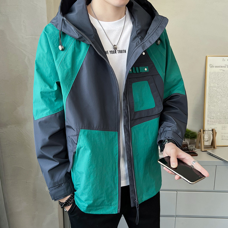 秋季夹克男2025新款高级感潮牌连帽冲锋衣外套JK771-P125,男装夹克,电商D236（原A051）