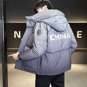 魔术贴连帽羽绒服男冬装保暖外套9921-P185图片