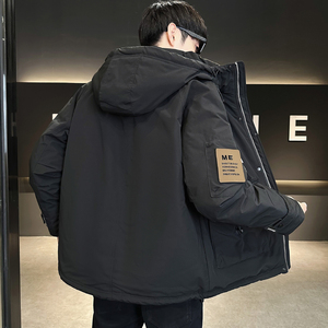 工装连帽羽绒服男装大码冬季外套YR210-P195图片