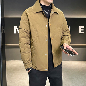 白鸭绒羽绒服男翻领纯色帅休闲百搭外套潮流YR800-P200图片