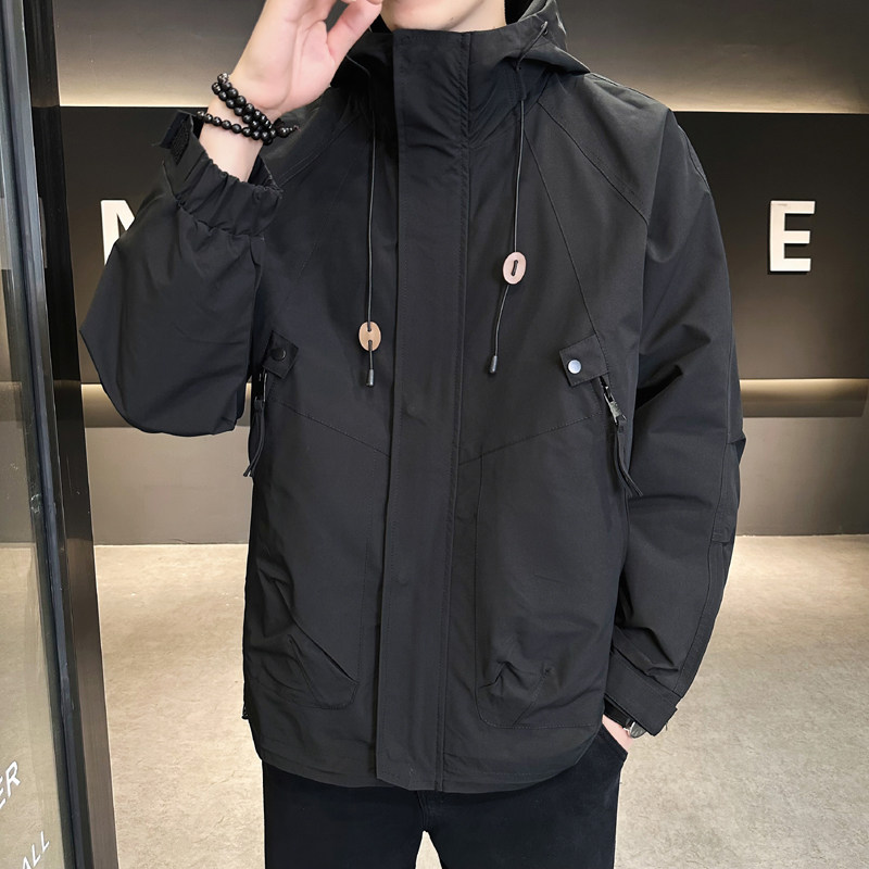 2025新款秋季夹克外套男痞帅潮牌工装连帽上衣服2277-P115,男装夹克,电商D236（原A051）