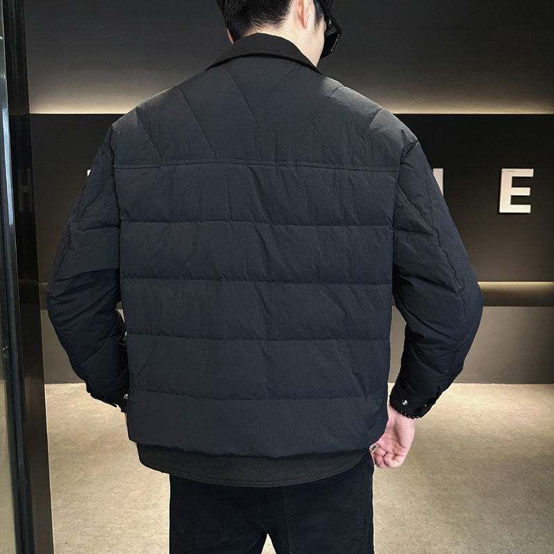 24秋冬季新款设计感轻薄羽绒服男假两件休闲夹克外套YR782-P185,男装夹克,电商D236（原A051）