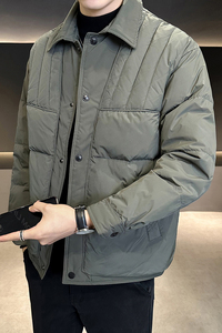 翻领绗线羽绒服男冬季外套YR863-P185图片