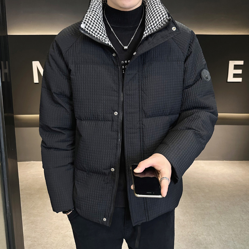 大码千鸟格羽绒服男装玉米格冬装外套YR077-P180,男装羽绒服,电商D236（原A051）