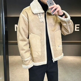 皮毛一体外套男装羊羔绒夹克冬季棉服男皮衣8809-P200，男装夹克，电商D236（原A051）