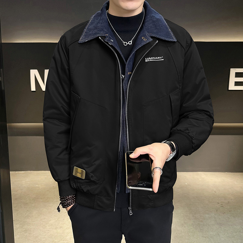 假两件牛仔拼接棉衣男装翻领冬季棉服2297-P135,男装棉衣,电商D236（原A051）