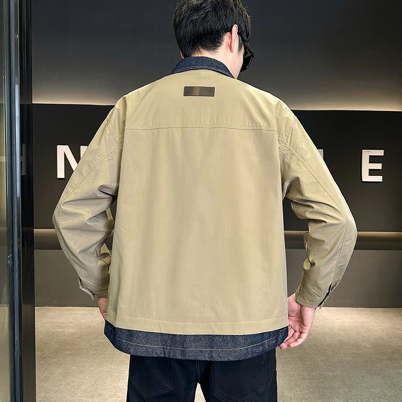加棉加厚牛仔拼接外套男装二棉夹克JK2299-P130,男装工装外套,电商D236（原A051）